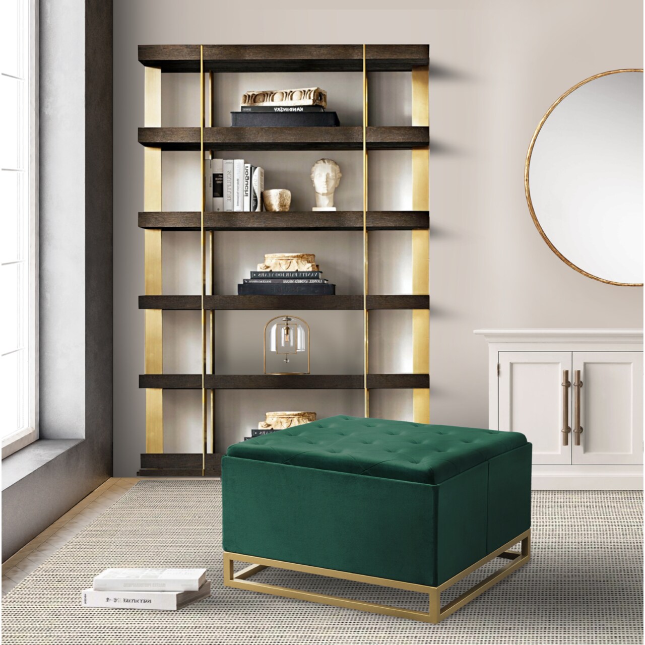 Metal storage ottoman deals